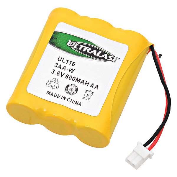 Ultralast Battery 3.6 Volt Nickel Cadmium Ultralast Cordless Phone Battery - 3AA-W
