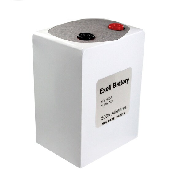 Exell Battery Battery 493A 300V Alkaline Replaces Eveready ER493, NEDA 722 - 493A
