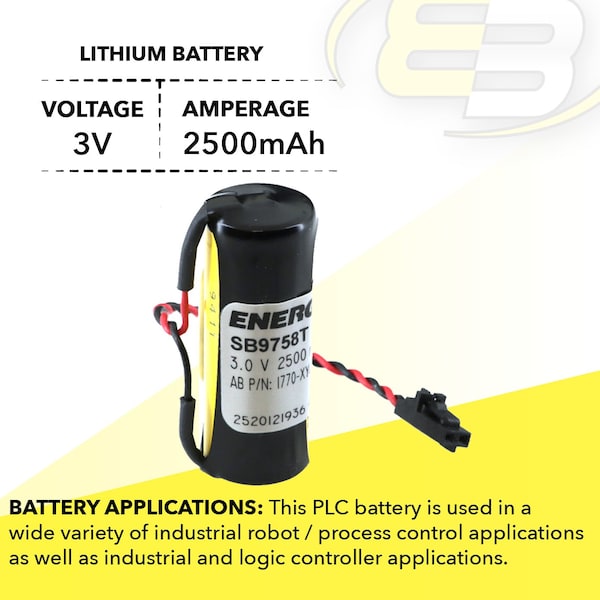 Exell Battery PLC Battery for Allen Bradley 9556902 COMP-113 24C6653 B9758T - EBPLC-113