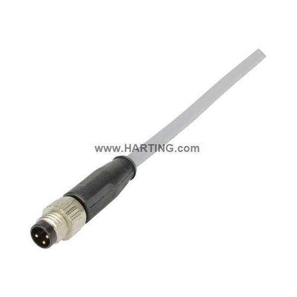 Conjunto de cables Harting, Cable de 1 m, PVC, Gris - 21348000380010
