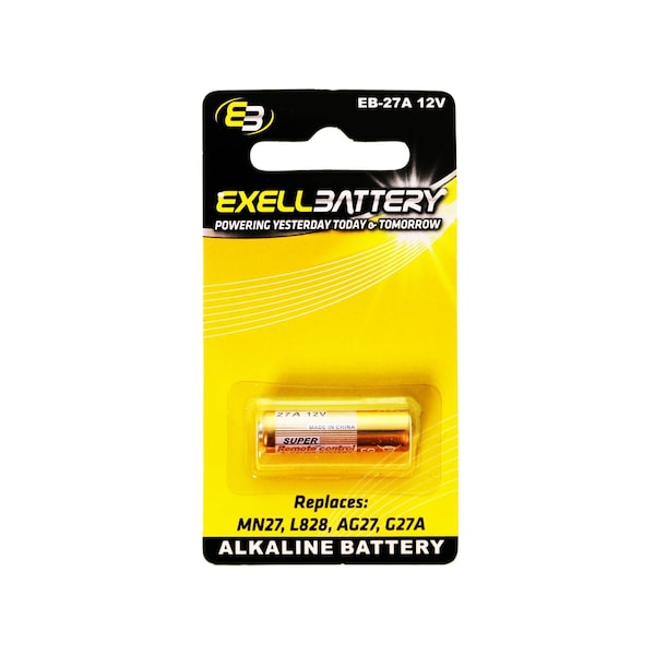 Exell Battery Exell 27A, A27 1pk Blister Card Remote Battery - EB-27A-BP1