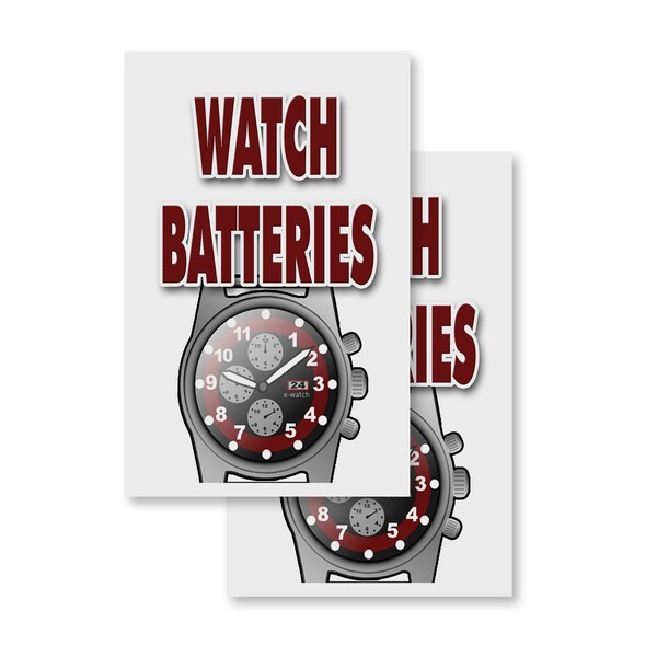 Signmission Watch Batteries, A-Frame & 2 Decals Installed, Heavy-Duty Plastic Frame - SBHD-D-2436-WATCH BATTERIES