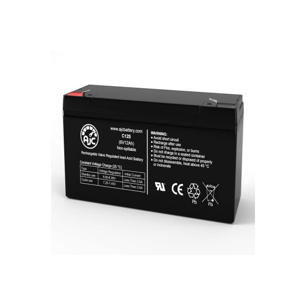 Battery Clerk AJC Dual-Lite A74TN2 Alarm Replacement Battery 12Ah, 6V, F1 - AJC-C12S-J-0-186072