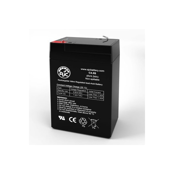 Battery Clerk AJC Ademco GSMV Alarm Replacement Battery 4.5Ah, 6V, F1 - AJC-C4.5S-I-0-186273