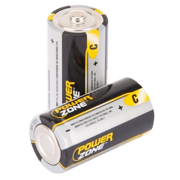 Powerzone Battery, 1.5 V Battery, C Battery, Zinc, Manganese Dioxide, and Potassium Hydroxide - LR14-2P-DB