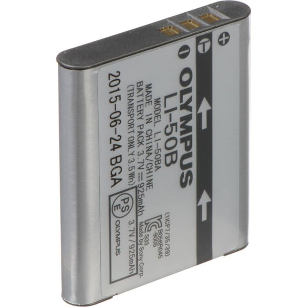 Olympus Olympus LI-50B Rechargeable Lithium-Ion Battery - For Camera - Battery Rechargeable - 925 mAh - 3.7 V DC - V620059SU000