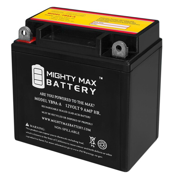 Mighty Max Battery YB9A-A 12V 9AH 130 CCA Replacement Battery for EarthX ETX9A-A - MAX3984153