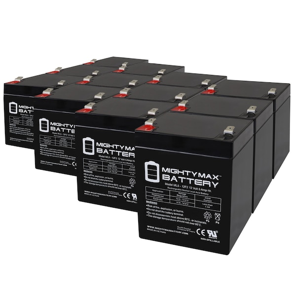 Mighty Max Battery 12V 5Ah F2 SLA Replacement Battery for Ditek DTK-BU600PLUS - 12PK - MAX3980931