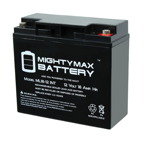Mighty Max Battery 12V 18AH Internal Thread Compatible for APC SU1400XLTNET, SU2200BX120 - ML18-12INT142