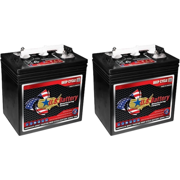 Us Battery 6V 208Ah Deep Cycle Flooded Battery Group GC2, 2PK - US 1800 XC2