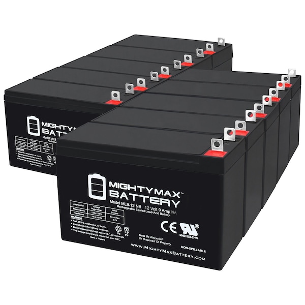 Mighty Max Battery 12V 9AH SLA Replacement Battery for Neptune NT1290 - 10PK - MAX3973745