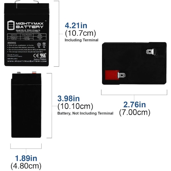 Mighty Max Battery 6V 4.5AH Battery Replacement for Alexander G64016 With 6V Solar Panel - MAX3891708