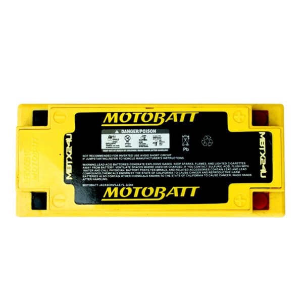 Motobatt 25Ah 350 CCA AGM Powersports Battery replaces YTX24HL - MBTX24U