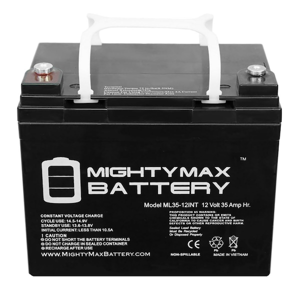 Mighty Max Battery 12V 35AH INT Battery Replaces Interstate DCM0035 Wheelchair - 2 Pack - ML35-12INTMP2640