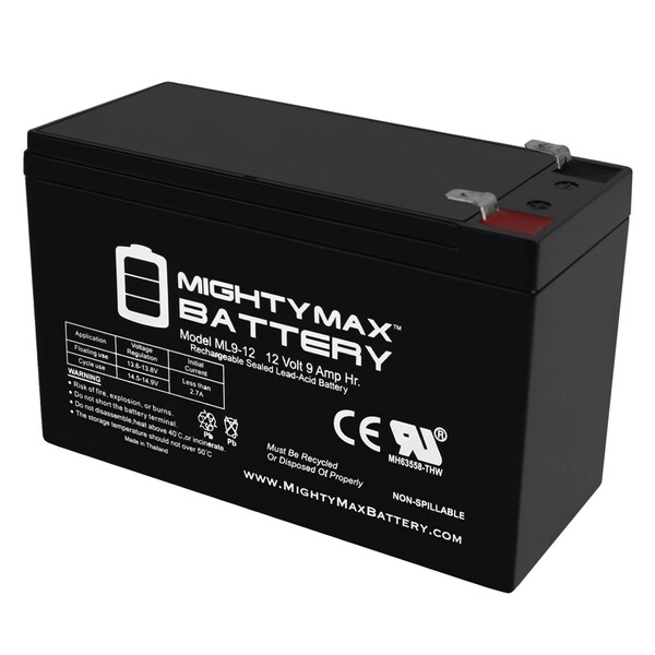 Mighty Max Battery 12V 9Ah SLA Replacement Battery for Monster Rockin Roller 3 Speaker - MAX3942428