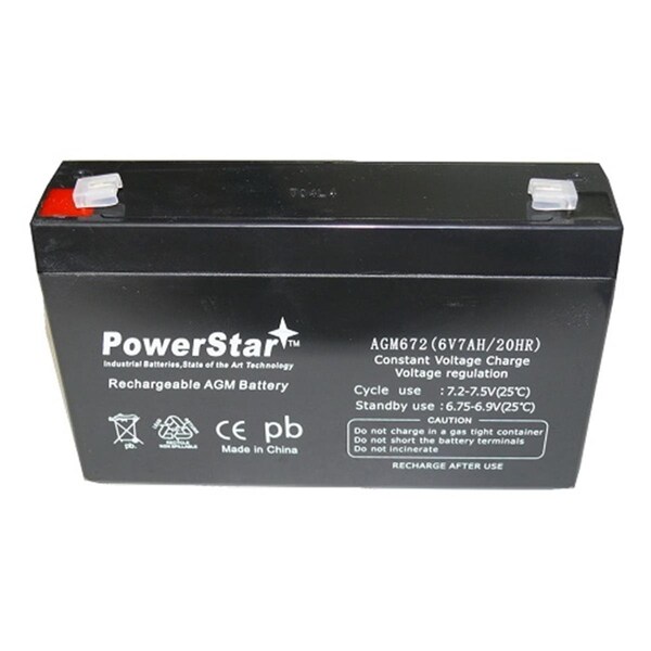 Powerstar 6V 7.0Ah SLA0925 NP7-6 PWRBC67 KB670 SLA Battery - UB670ALT22 - PO46420