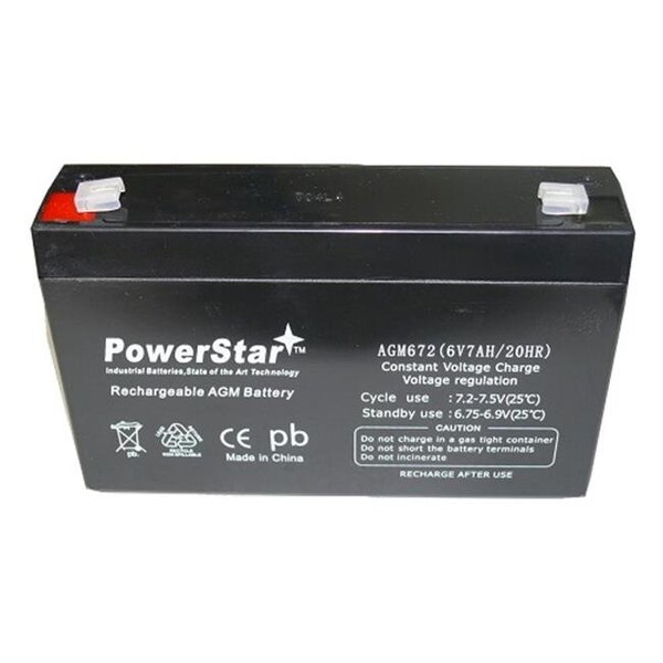 Powerstar PowerStar AGM672-12 6V 7Ah Sealed Lead Acid Battery Replacement Power-Sonic PS-670 - AGM672-12