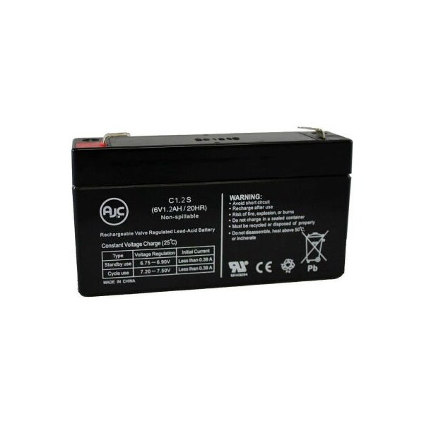 Battery Clerk AJC Powertron PE6V12RF1 6V 1.2Ah UPS Battery - POWERTRON-PE6V12RF1