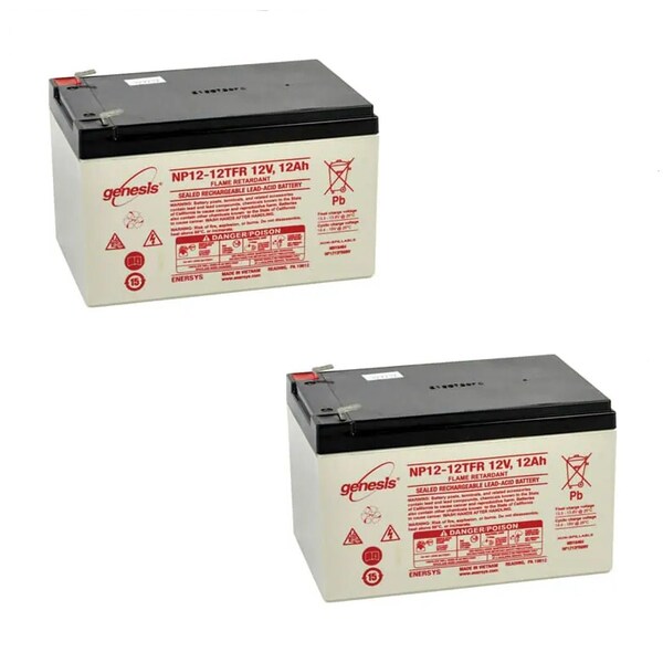 Enersys Toyo 6FM12 Replacement Wheelchair Scooter Battery 12V 12Ah, 2PK - NP12-12TFR