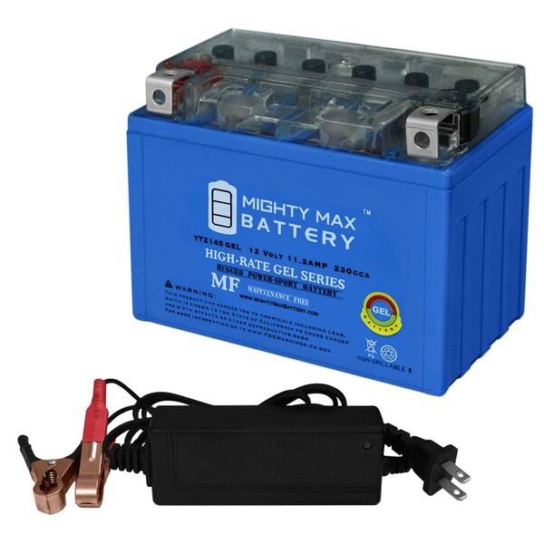 Mighty Max Battery YTZ14S GEL Battery for Honda Shadow Spirit Tourer With 12V 2Amp Charger - MAX3513545