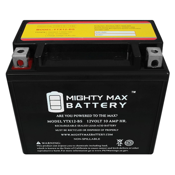 Mighty Max Battery YTX12-BS 12V 10AH Battery for BRP DS250 2013 - YTX12-BS139