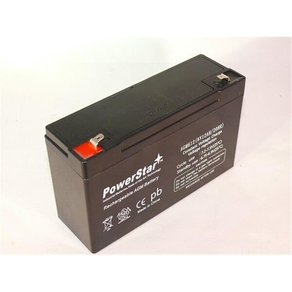 Powerstar 6V 1.2Ah SLA Battery Replaces pc612 ub613 np1.2-6 ps-612 - PO46396