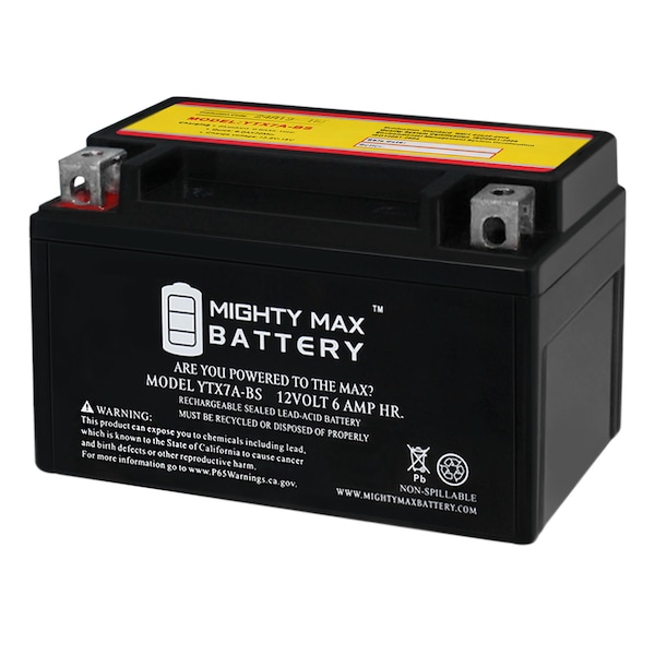 Mighty Max Battery YTX7A-BS Replacement Battery for YUASA YTX7A SEALED - YTX7A-BS1