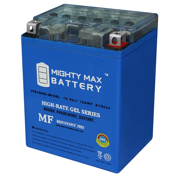 Mighty Max Battery YTX14AHL Gel Battery Replacement for Kawasaki 500 EX500-A 87-93 - YTX14AHLGEL375