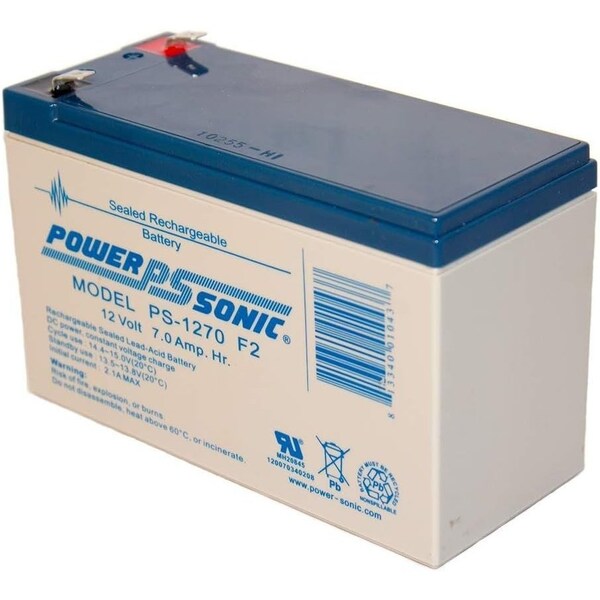 Power-Sonic PS-1270F2 12V 7Ah F2 AGM Rechargeable Battery, 4PK - PS-1270 F2