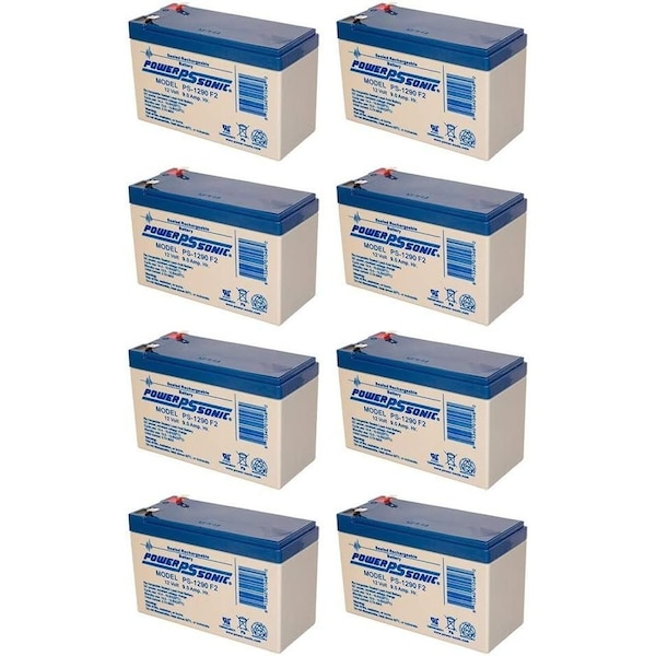 Power-Sonic PS-1290F2 12V 9Ah F2 AGM Rechargeable Batteries, 8PK - PS-1290 F2