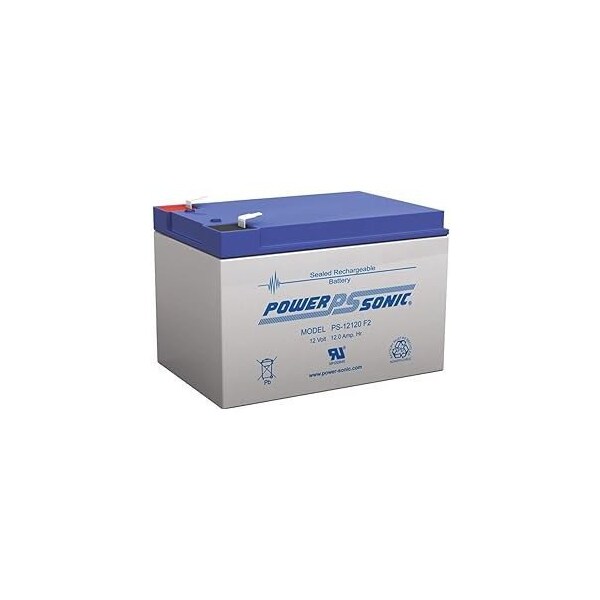 Power-Sonic PS-12120F2 12V 12Ah AGM Battery, 6PK - PS-12120 F2