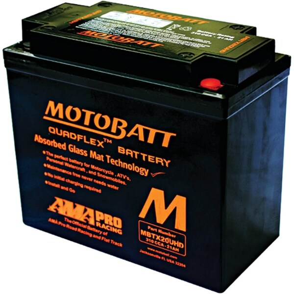 Motobatt 21Ah 310 CCA AGM Powersports Battery replaces YTX20HL - MBTX20UHD