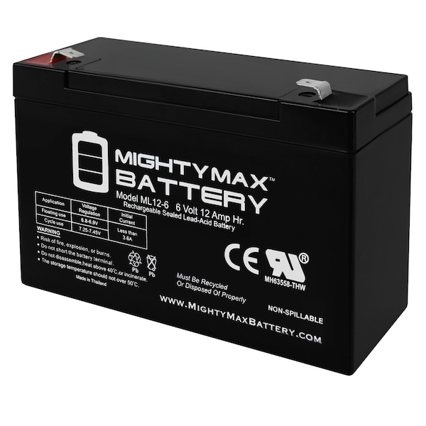 Mighty Max Battery 6V 12AH F2 Replacement Battery for Parmak 902 - MAX3967768