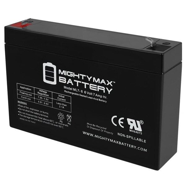 Mighty Max Battery 6V 7Ah SLA Replacement Battery for Leoch LP6-7.0L - MAX3961543