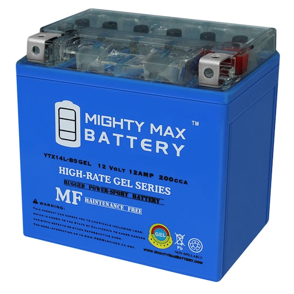 Mighty Max Battery YTX14L-BS GEL Battery Replacement for XTAX14L-BS, BTX14L - YTX14L-BSGEL111