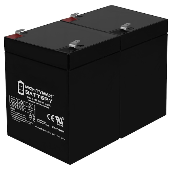 Mighty Max Battery 12V 5AH SLA Replaces Altronix SMP3E Switch Mode Power Supply - 2 Pack - ML5-12MP2160713124357