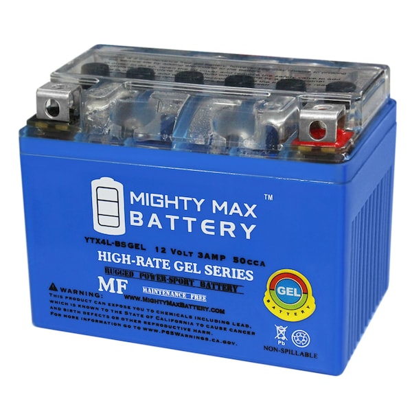 Mighty Max Battery YTX4L-BS 12V 3AH GEL BATTERY FOR SNAPPER WALK BEHIND LAWN MOWER - YTX4L-BSGEL20