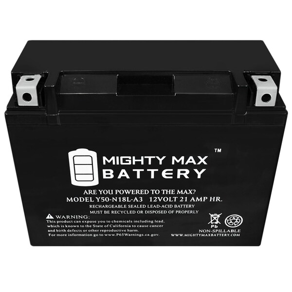 Mighty Max Battery Y50-N18L-A3 Battery for Yamaha 1100cc XV1100 Virago All 1988 - Y50-N18L-A3185