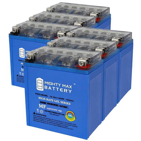Mighty Max Battery YTX7L-BSGEL12V 6AH Replacement Battery Compatible With Honda PES PS i - 125 06 - 125 95  - 6PK - MAX4001493