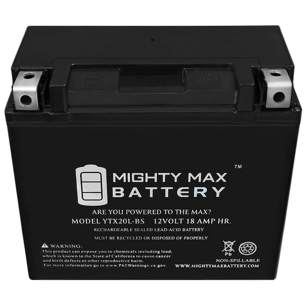 Mighty Max Battery YTX20L-BS Replacement for Buell 1200 CC S3, S3T Thunderbolt 1997-2002 - YTX20L-BS68