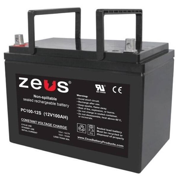 Zeus Battery Products 100Ah 12V Nb Sealed Lead Acid Battery - PC100-12SNB
