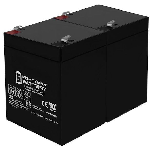 Mighty Max Battery 12V 5AH SLA Replacement Battery for Neata NT12-5A - 2PK - MAX3956845