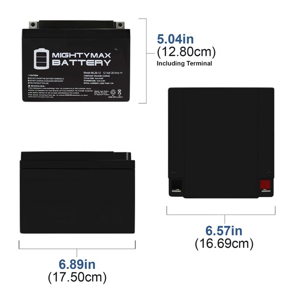 Mighty Max Battery ML26-12 12V 26AH Replacement for HA28-106, S12240, MX12200 Battery - ML26-1210