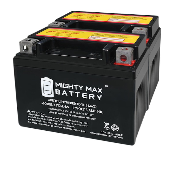 Mighty Max Battery YTX4L-BS REPLACES SNAPPER PUSH LAWNMOWER WALK BEHIND MOWER - 2PK - MAX3454396