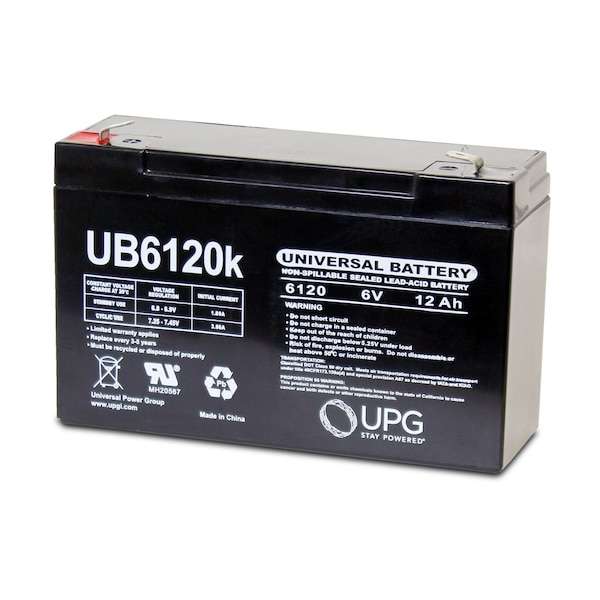 Upg Sealed Lead-Acid Battery, 6V, Lead Acid Chemistry - D5778