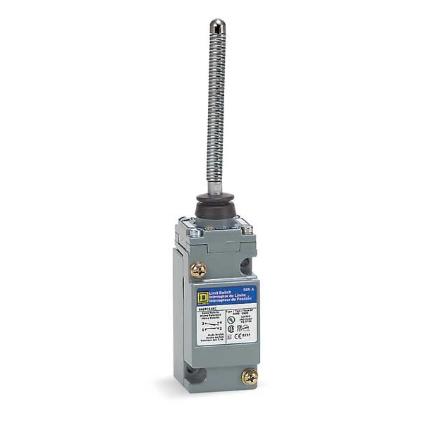 Interruptor de límite de servicio pesado Telemecanique Sensors, varilla oscilante, 1NC/1NO, 10A @ 600V CA, Ubicación del actuador: Superior - 9007C54KC