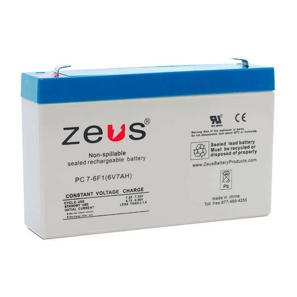 Zeus Battery Products 7Ah 6V F1 Sealed Lead Acid Battery - PC7-6F1