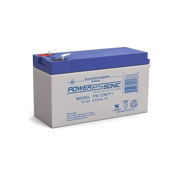 Power-Sonic PS-1280 F1 12V 8Ah AGM Rechargeable Battery - PS-1280  F1