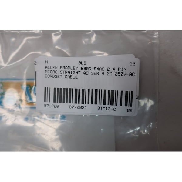 Cable de conexión QD recto de micrófono de 4 pines Allen Bradley de 2 m 250 V CA - 889D-F4AC-2