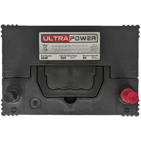 Ultrapower 12V 525 CCA Maintenance-Free Auto Battery Group 24F - 524F